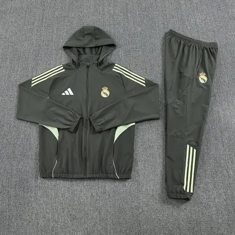 Real Madrid 2025/26 Dark Green Windbreaker suit S-2XL