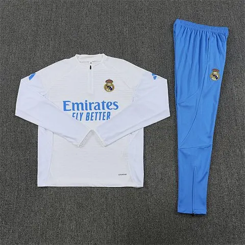 Real Madrid 2025/26 Whie Half zipper Training Suit S-2XL