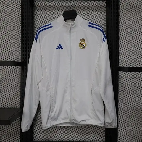 Real Madrid 2025/26 White Windbreaker