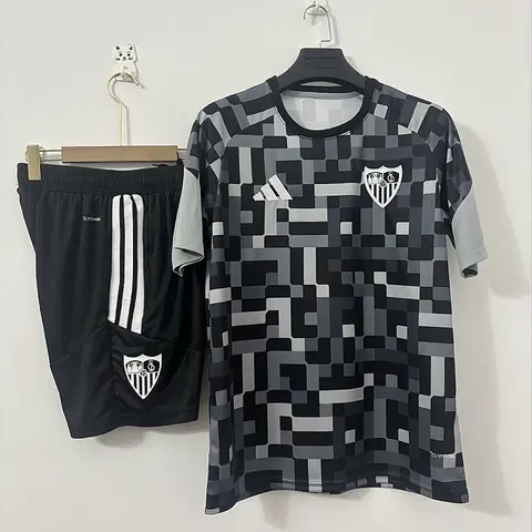 2026/27 Sevilla FC Black and Gray Pre-Match Training Suit S-2XL