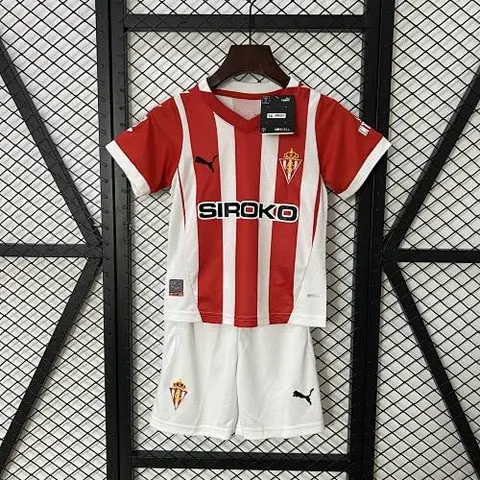 24-25 Sporting Gijon home kids football jersey