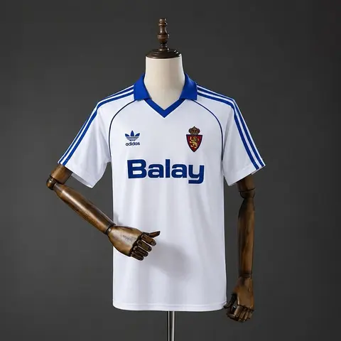 1986/87 Real Zaragoza White Home Retro Soccer Jersey S-XXL