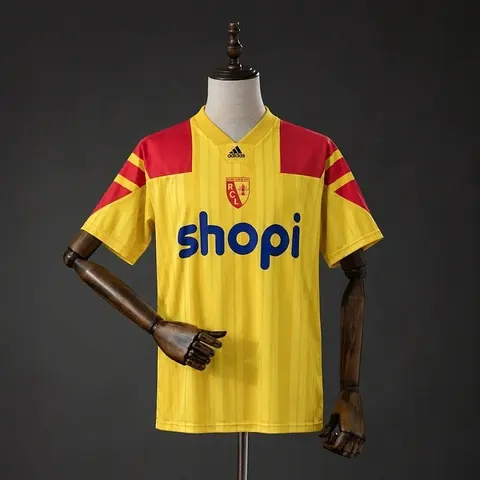 1993/94 RC Lens Yellow Red Home Retro Soccer Jersey S-XXL