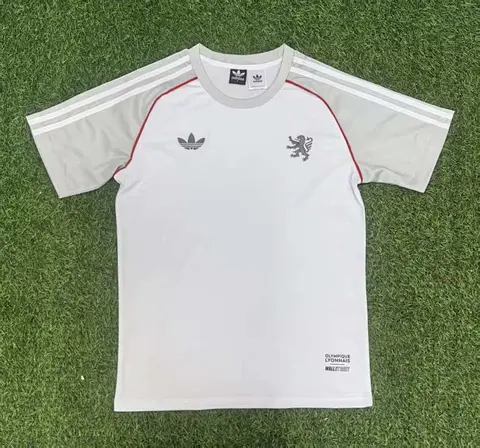Lyon 2025/26 Gray and White Shirt size S-2XL