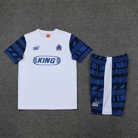 22-23 Marseille training suit short sleeve kit white blue