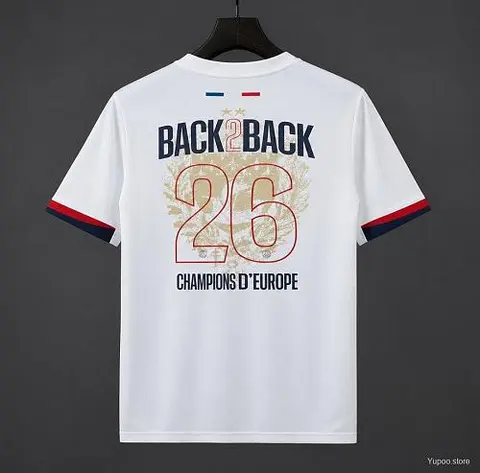 2 Star 25/26 PSG Away Jersey With Champions of Europe 2026