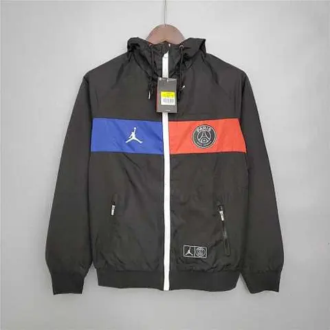 20-21 PSG Black with Blue and Red Windbreaker