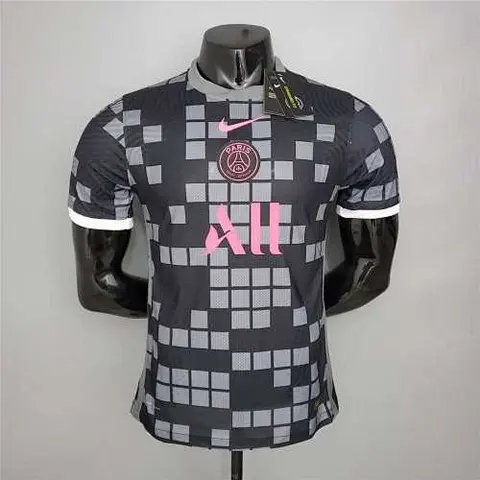 20-21 PSG training suit black and gray plaid player version