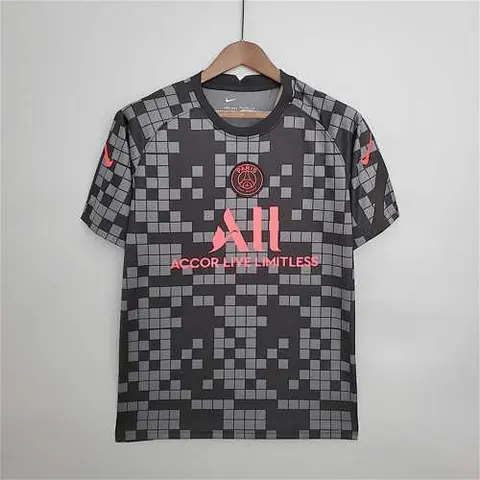 21-22 PSG training suit black and gray plaid
