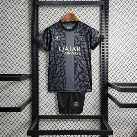 23-24 PSG away kids kit
