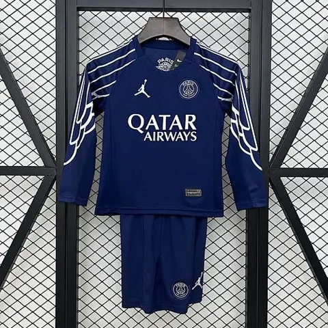 25-26 PSG 4th away long sleeve kid kit size: 16-28