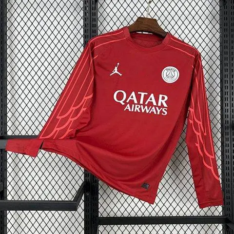 25-26 PSG red long sleeve goalkeeper jersey