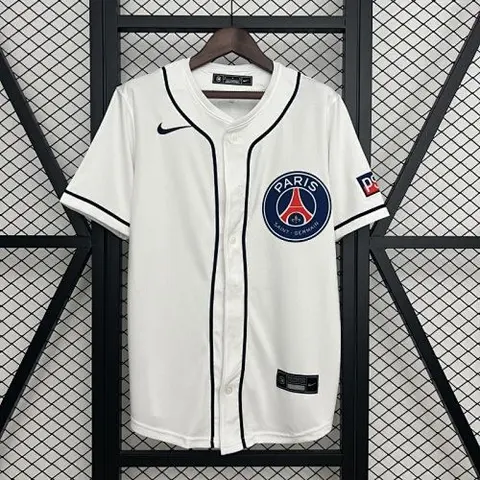 25-26 PSG white baseball jersey
