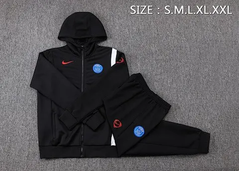 PSG 2025/26 Black Hoodie Suit S-2XL