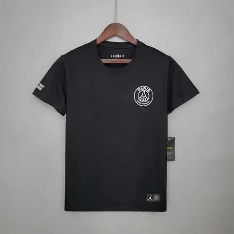 PSG Jordan black big-back logo T-shirt