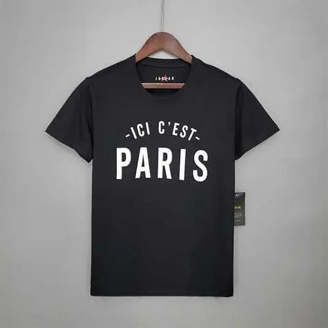 PSG Jordan black big-letters T-shirt