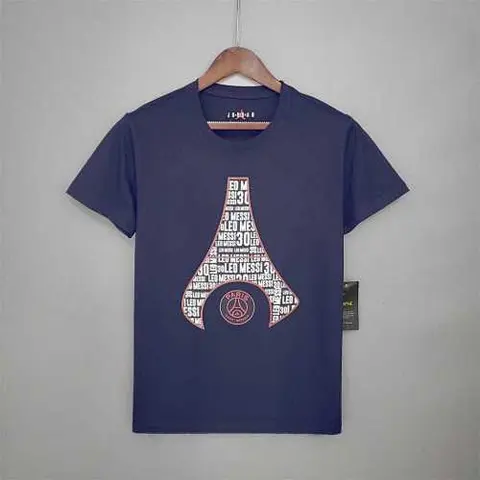 PSG Jordan royal blue building MESSI T-shirt