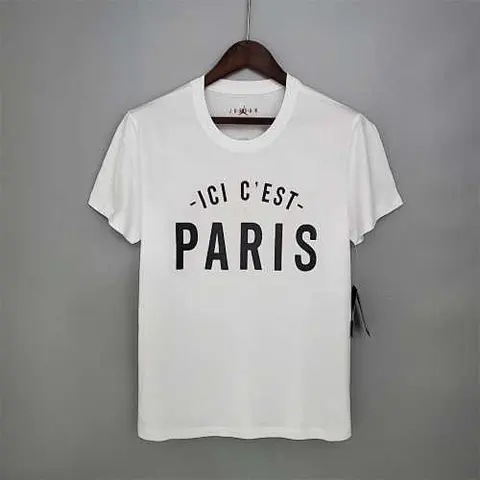 PSG Jordan white big-letters T-shirt