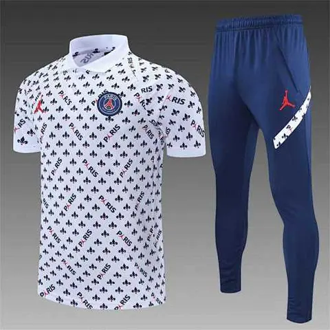 Polo PSG Jordan white sapphire blue print