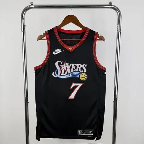 2026 Philadelphia 76ers Retro Black NBA Jersey No. 7 BROWN