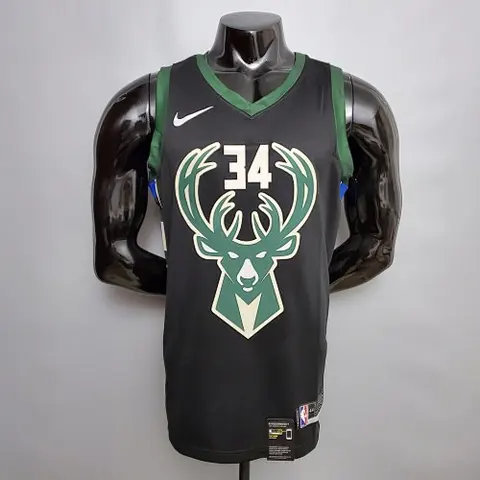 Antetokounmpo #34 Bucks Black NBA jersey Size_XS_XXL Nike connect recognition