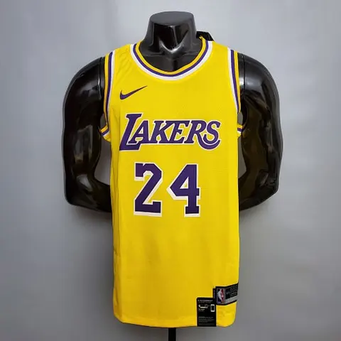 Bryant #24 Lakers Round neck yellow NBA jersey Size_XS_XXL Nike connect recognition
