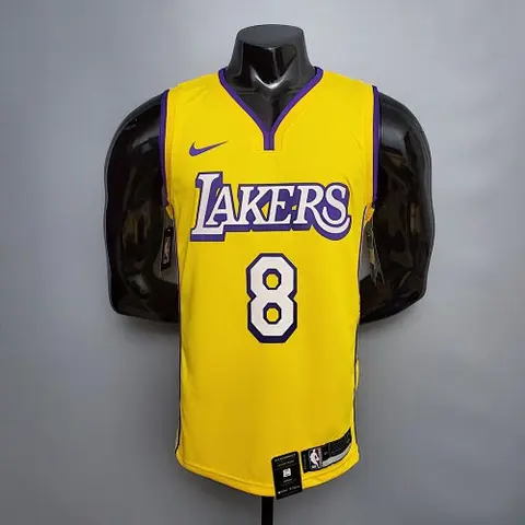 Bryant #8 Lakers V_neck City Edition yellow NBA jersey Size_XS_XXL Nike connect recognition
