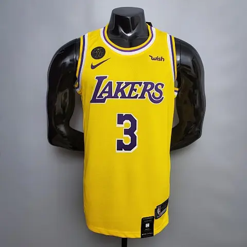 DAVIS #3 Lakers Commemorative Edition Round neck yellow NBA jersey Size_XS_XXL Nike connect recogn
