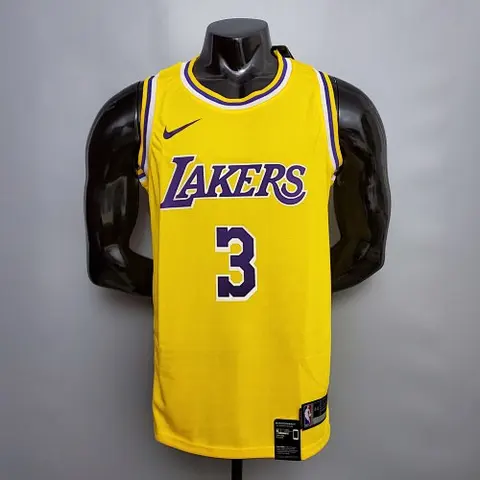 DAVIS #3 Lakers Round neck yellow NBA jersey Size_XS_XXL Nike connect recognition
