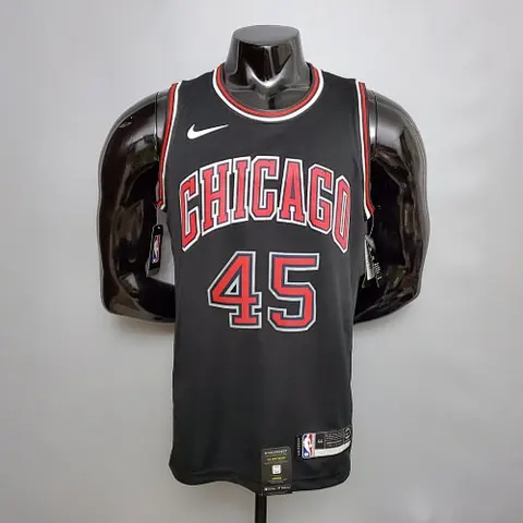JDRDAN #45 Chicago Bulls Black NBA jersey Size S_XXL Nike connect recognition