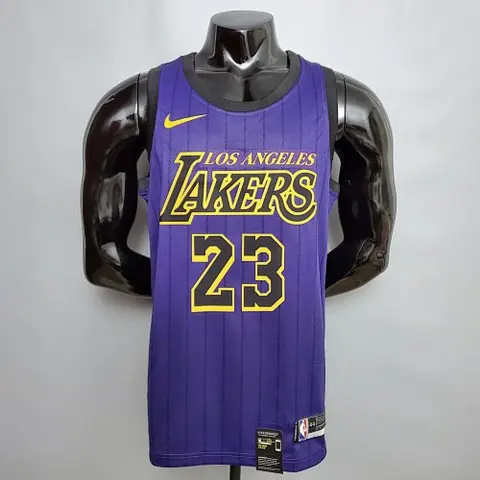 James #23 Lakers Round neck purple NBA jersey Size_XS_XXL Nike connect recognition