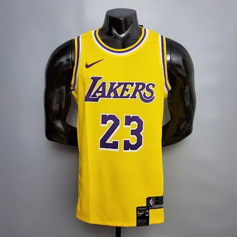 James #23 Lakers Round neck yellow NBA jersey Size_XS_XXL Nike connect recognition