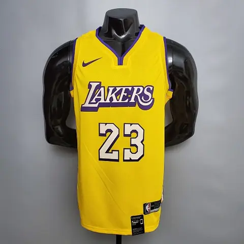 James #23 Lakers V_neck City Edition yellow NBA jersey Size_XS_XXL Nike connect recognition