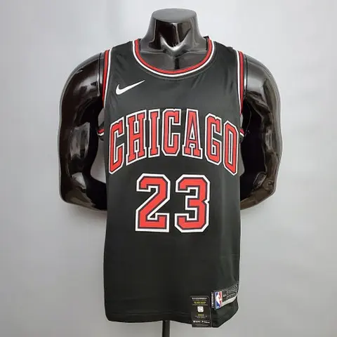 Jordan #23 Chicago Bulls black NBA jersey Size XS_XXL Nike connect recognition