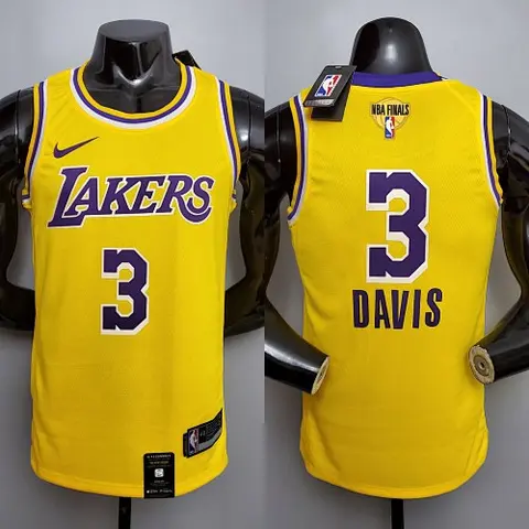 New DAVIS #3 Lakers Commemorative Edition Round neck yellow NBA jersey Size_XS_XXL