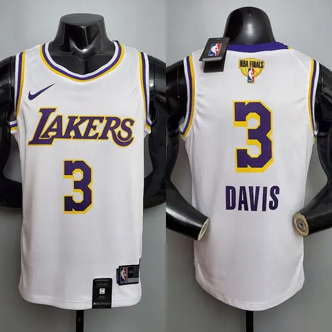 New DAVIS #3 Lakers Round neck white NBA jersey Size_XS_XXL Nike connect recognition