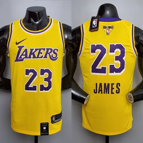 New James #23 Lakers Round neck yellow NBA jersey Size_XS_XXL
