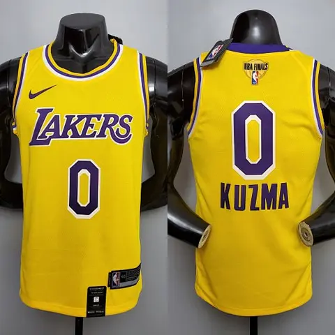 New KUZMA #0 Lakers Commemorative Edition Round neck yellow NBA jersey Size_XS_XXL