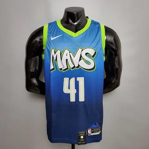 Nowitzki #41 Dallas Mavericks blue idol NBA jersey Size_XS_XXL Nike connect recognition