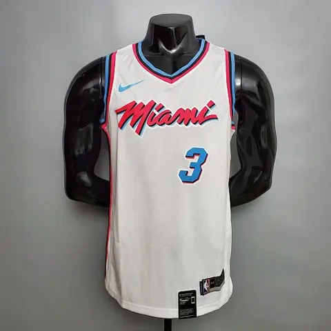 WADE #3 Miami Heat V_neck White NBA jersey Size_XS_XXL Nike connect recognition