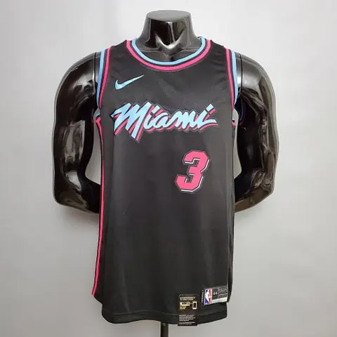 WADE #3 Miami Heat V_neck black NBA jersey Size_XS_XXL Nike connect recognition