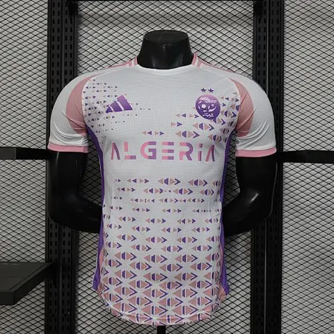 25-26 Algeria special version white pink Player Version soccer jersey size S-2XL