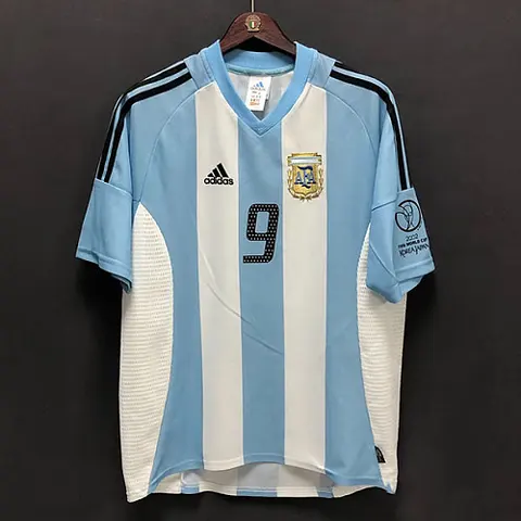 2002 Argentina Home Retro Soccer Jersey