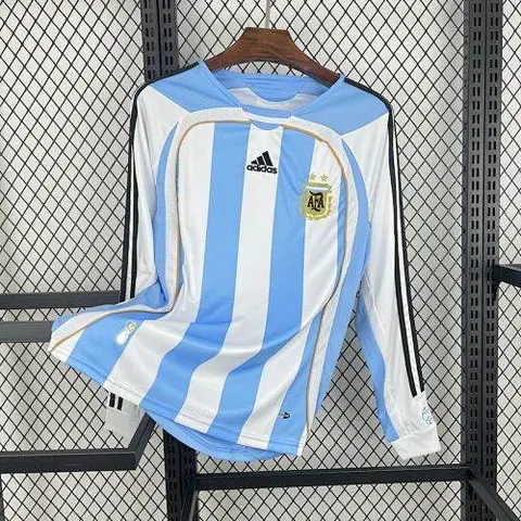 2006 Argentina Home Retro Long Sleeve Jersey