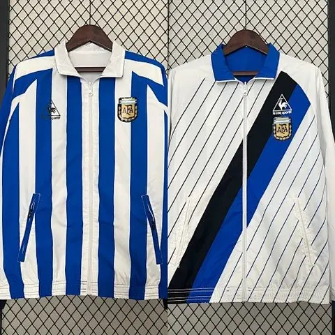 2024 Argentina blue and white Reversible windbreaker