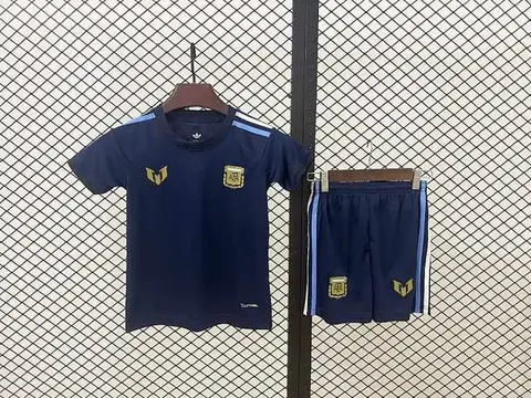 2026 Argentina Dark Blue Training Kids Kit Soccer Jersey 16-28