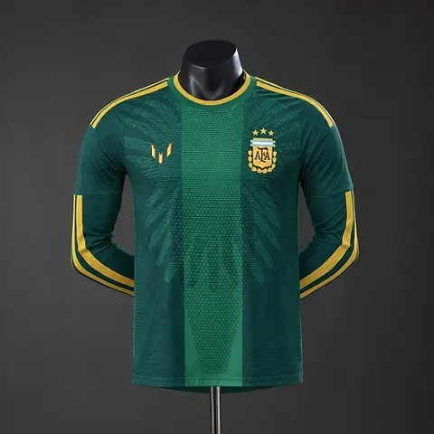 2026 Argentina Messi Farewell Green Long Sleeve Player Version Soccer Jersey S-2XL