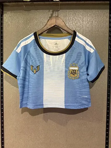 2026 Argentina Messi Farewell Women's Crop Top Soccer Jersey S-2XL