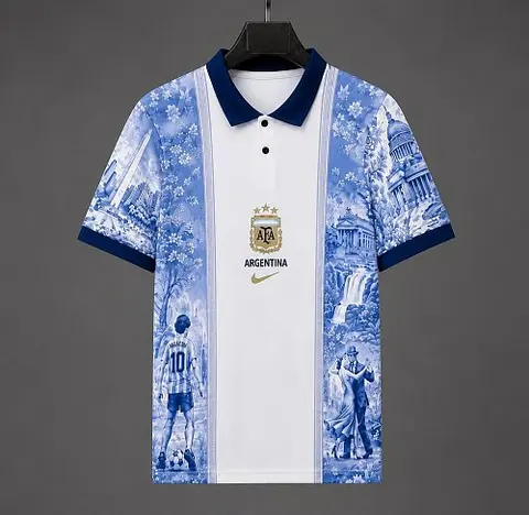 2026 Argentina Special Edition Polo Collar Soccer Jersey S-2XL