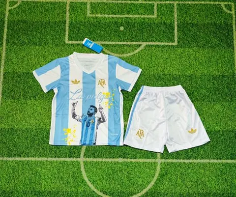 Maillot de football Argentine Messi 10 spécial version — 2025/26 · tailles 16–28